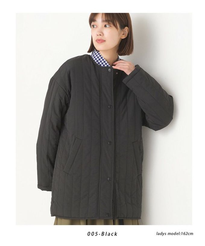 日本 OMNES - 內毛絨率性無領外套/保暖夾克-淡灰綠