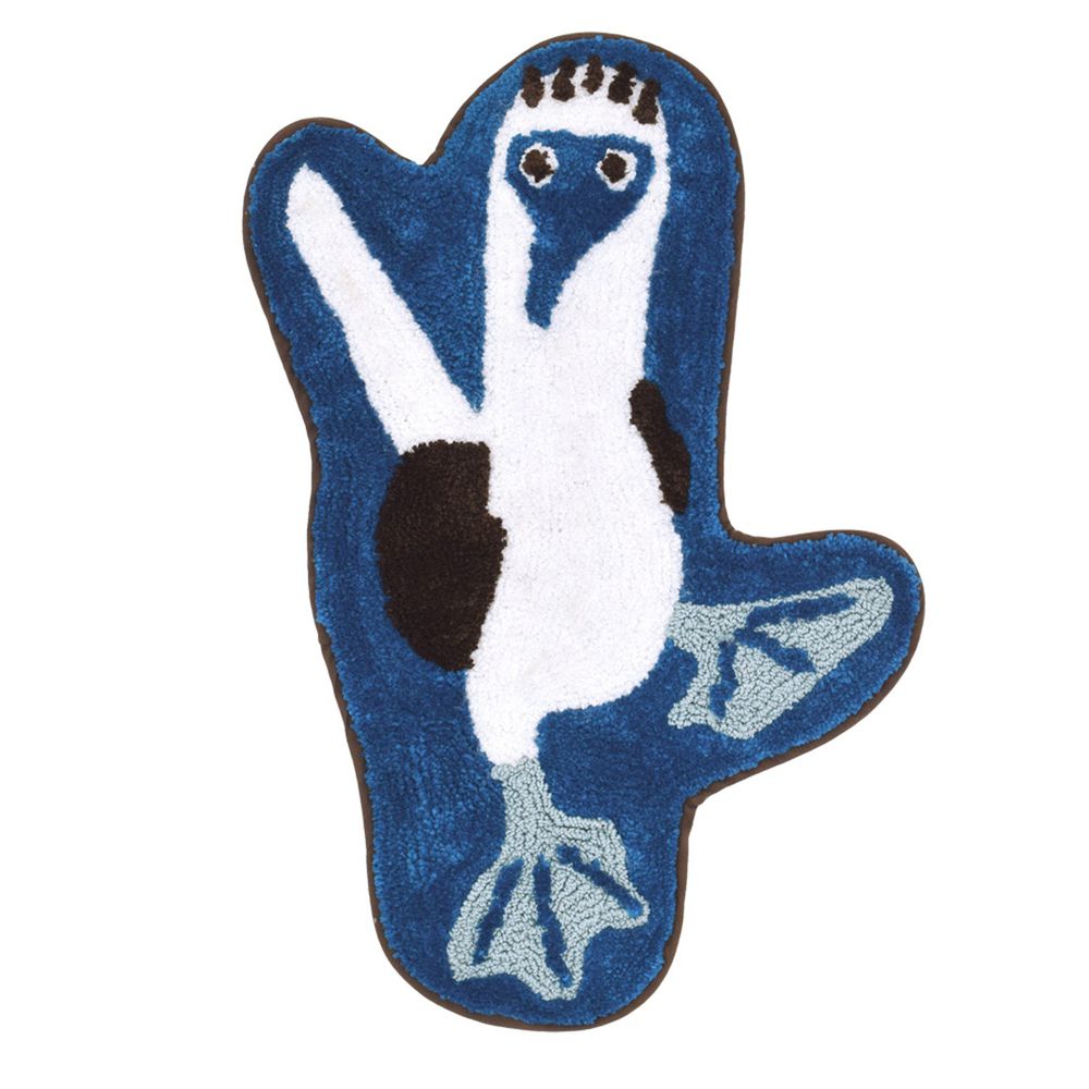 日本 TOMO - 珍奇動物系列地墊/腳踏墊-藍腳鰹鳥-藍 (約45x65cm)
