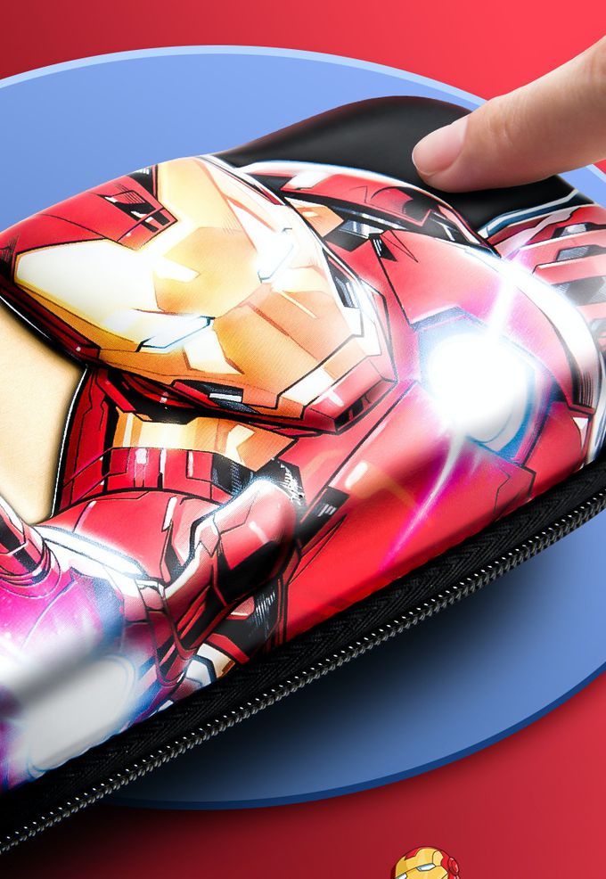 防水3D立體大容量鉛筆盒-卡通人物美國隊長-銀+藍 (23x10x6cm)