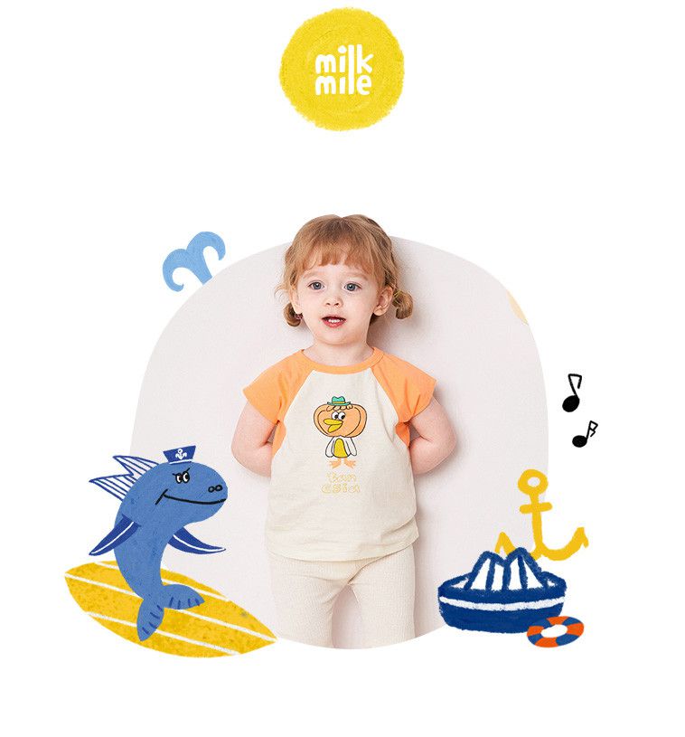 韓國 milk mile - 南瓜大嘴鳥圖案上衣-薄荷綠