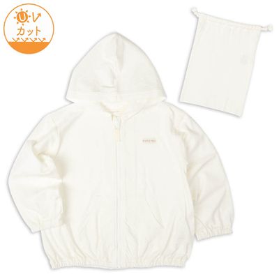 akachan honpo - 抗UV連帽外套-附收納袋-米白色