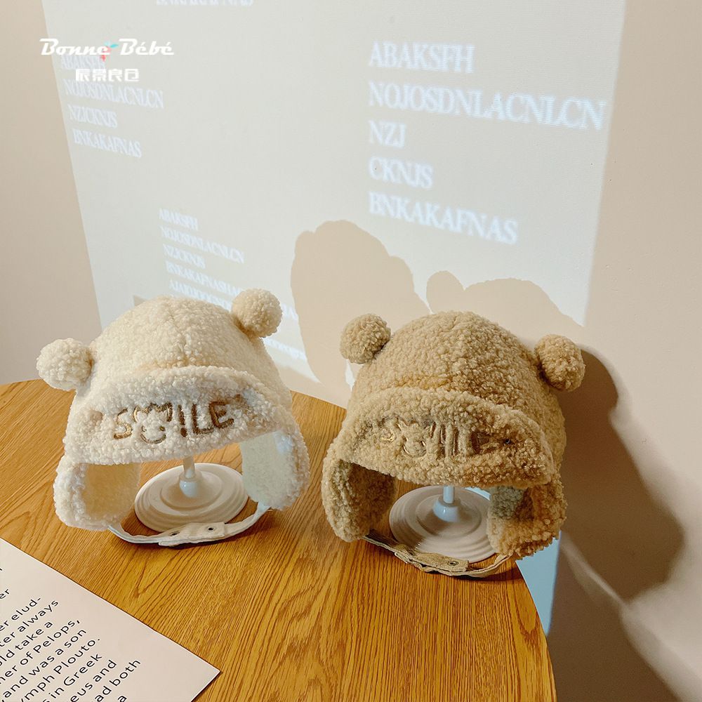 毛絨絨字母毛帽-灰色 (帽圍46-50CM/建議年齡2-4歲)