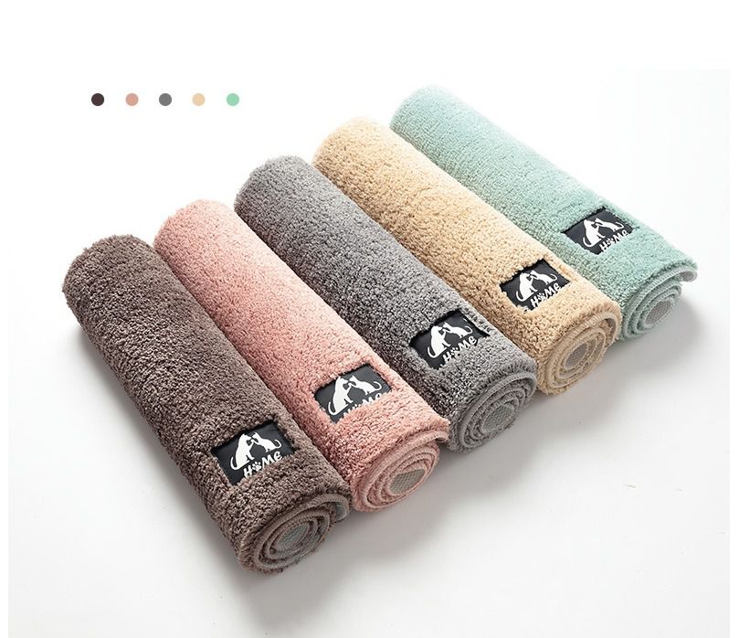 蛋糕加厚絨毛腳踏墊-湖水綠