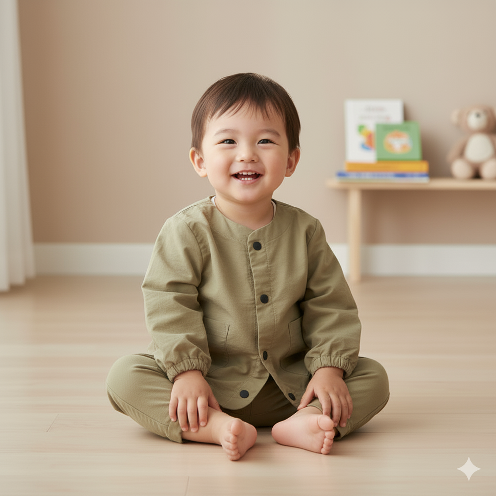 防潑水無領夾克-淺卡其色