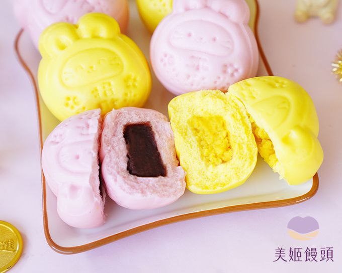 美姬饅頭 - 福袋兔兔鮮乳造型包子-45g*6顆