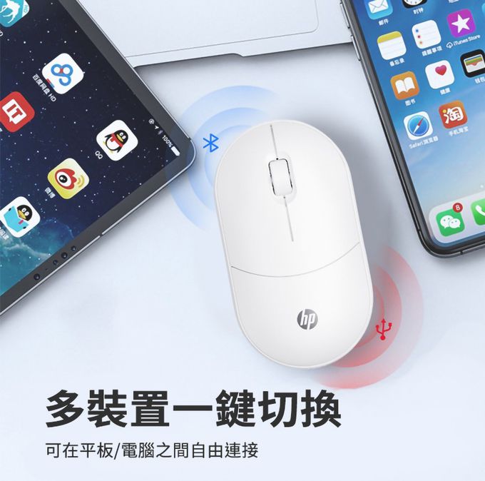HP-HP惠普 - TLM1 藍牙無線多模式 胖胖鼠 滑鼠-粉