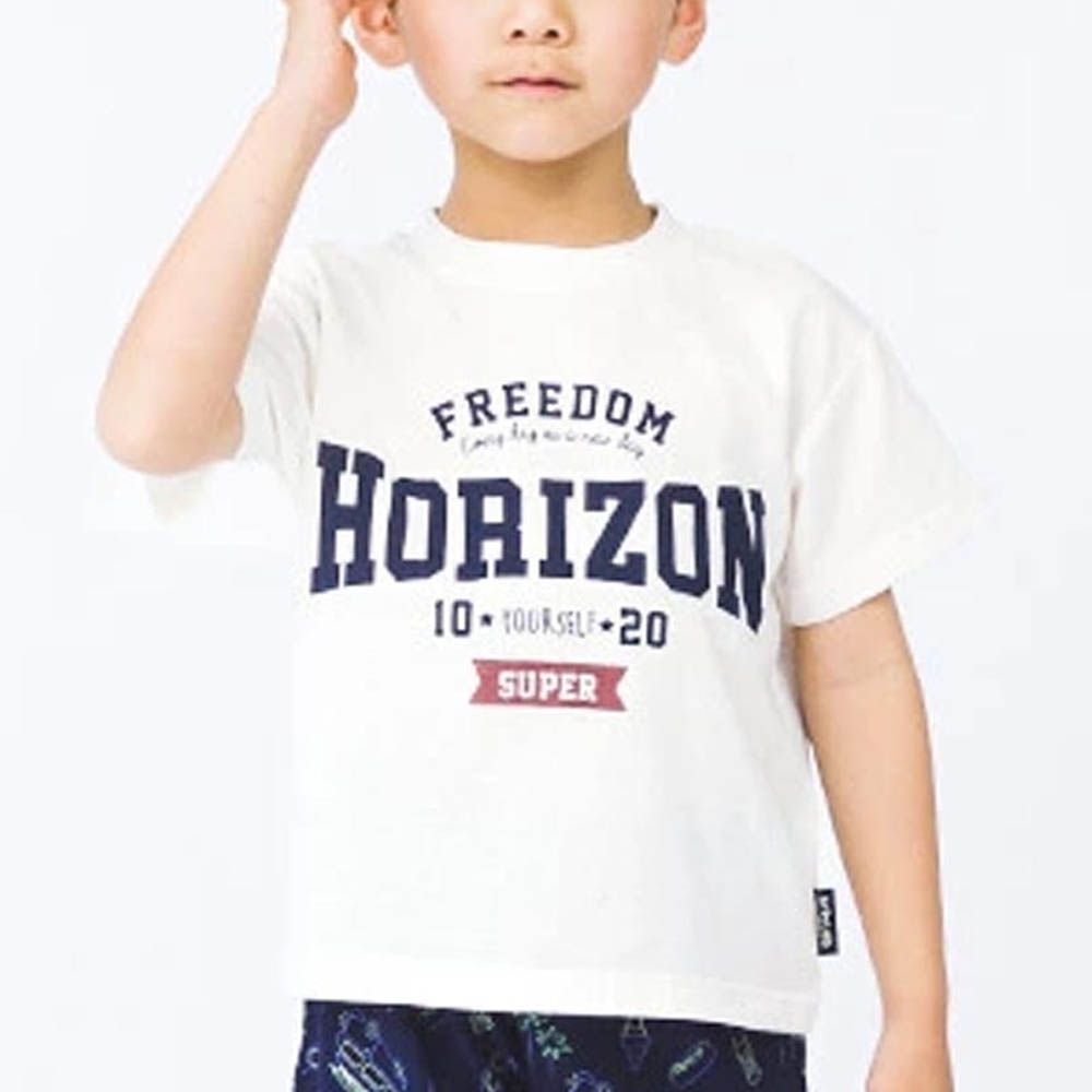 [低價]定番印花短袖上衣-英文標語-白