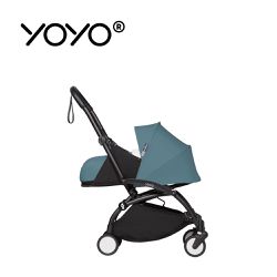Stokke - YOYO² 法國 0+ 推車組合(含車架)-黑色車架+湖水藍