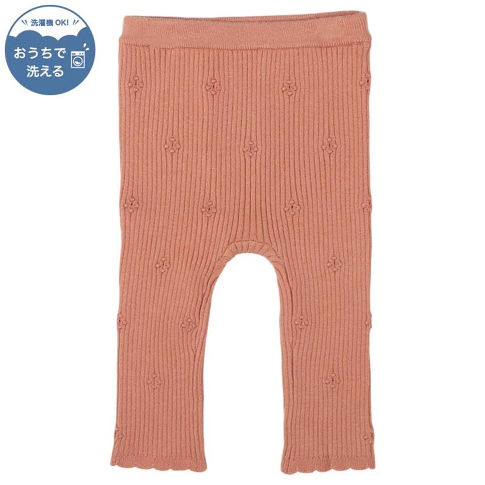 針織內搭褲-小花-粉紅色