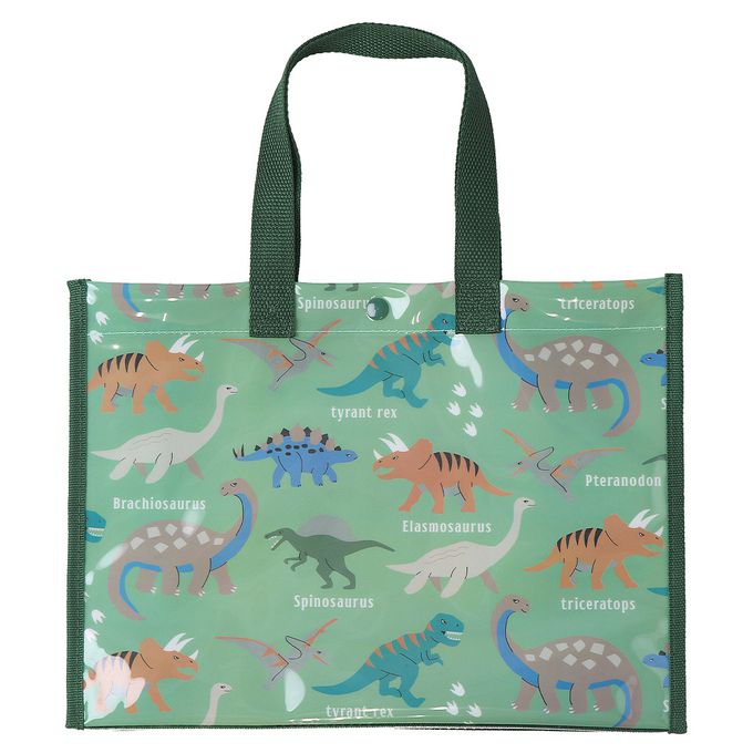 日本 ZOOLAND - 防水PVC手提袋/游泳包-可愛動物-水藍 (25x34cm)