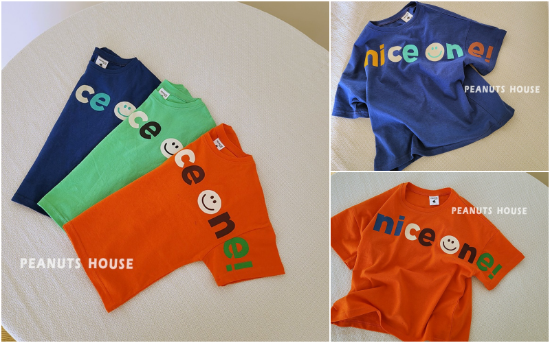 韓國 Peanuts House - 彩色NICE T-深藍