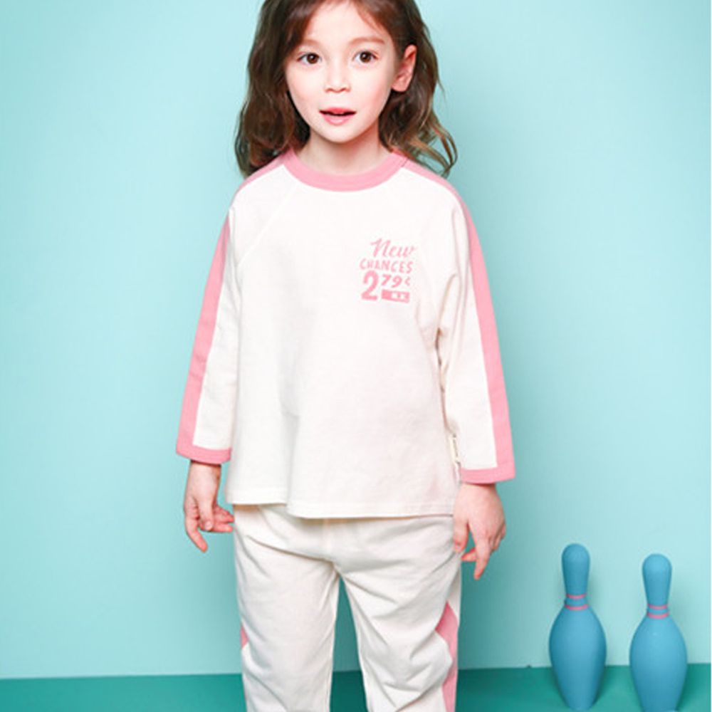 韓國 Jelispoon - 寬鬆舒適感運動風套裝-粉紅