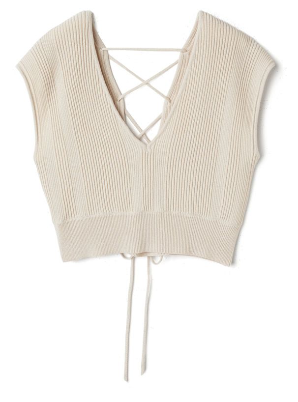 日本 GRL - 交叉綁帶穿搭無袖背心-杏