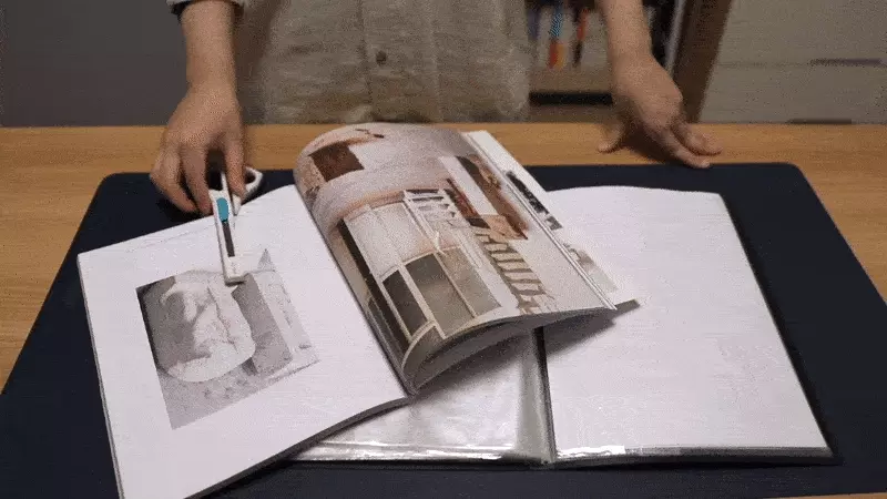 韓國代購 - DUO-CUT 開箱神器 2in1 剪剪刀/刀片-白X藍 (200mm x 70mm)