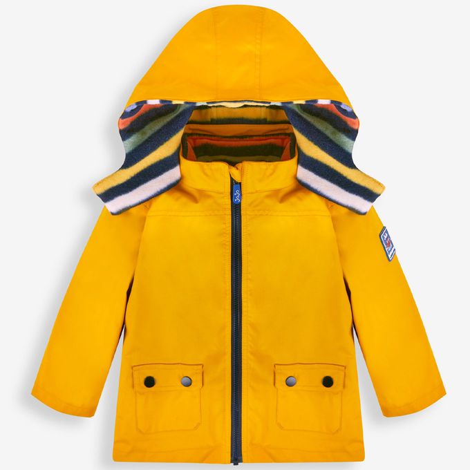 英國 JoJo Maman BeBe - 四合一多功能防水保暖連帽外套-黃色綵帶