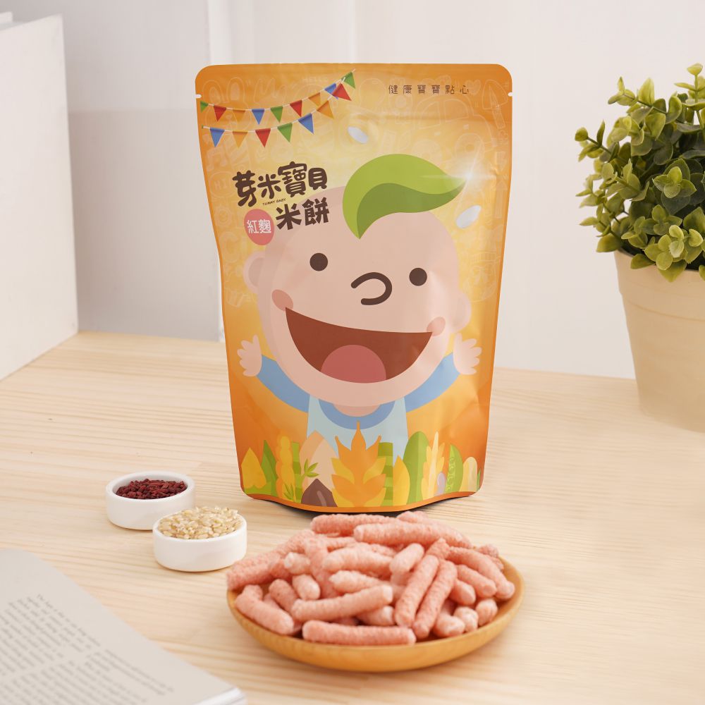 芽米寶貝 - 棒狀米餅（紅麴）-5m+-常溫-50g/包