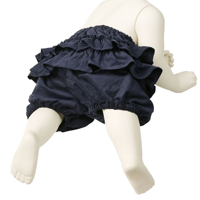 akachan honpo - 短褲-臀部荷葉邊-深藍色