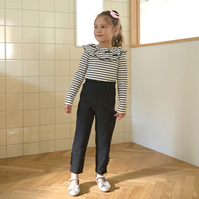 日本 Lycee mine - 彈力合身緞帶裝飾長褲-薄荷綠