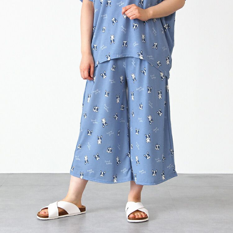 日本涼感服飾 - DRY 涼爽快乾舒適家居長褲/睡褲-北極熊-粉紫 (M-L Free)