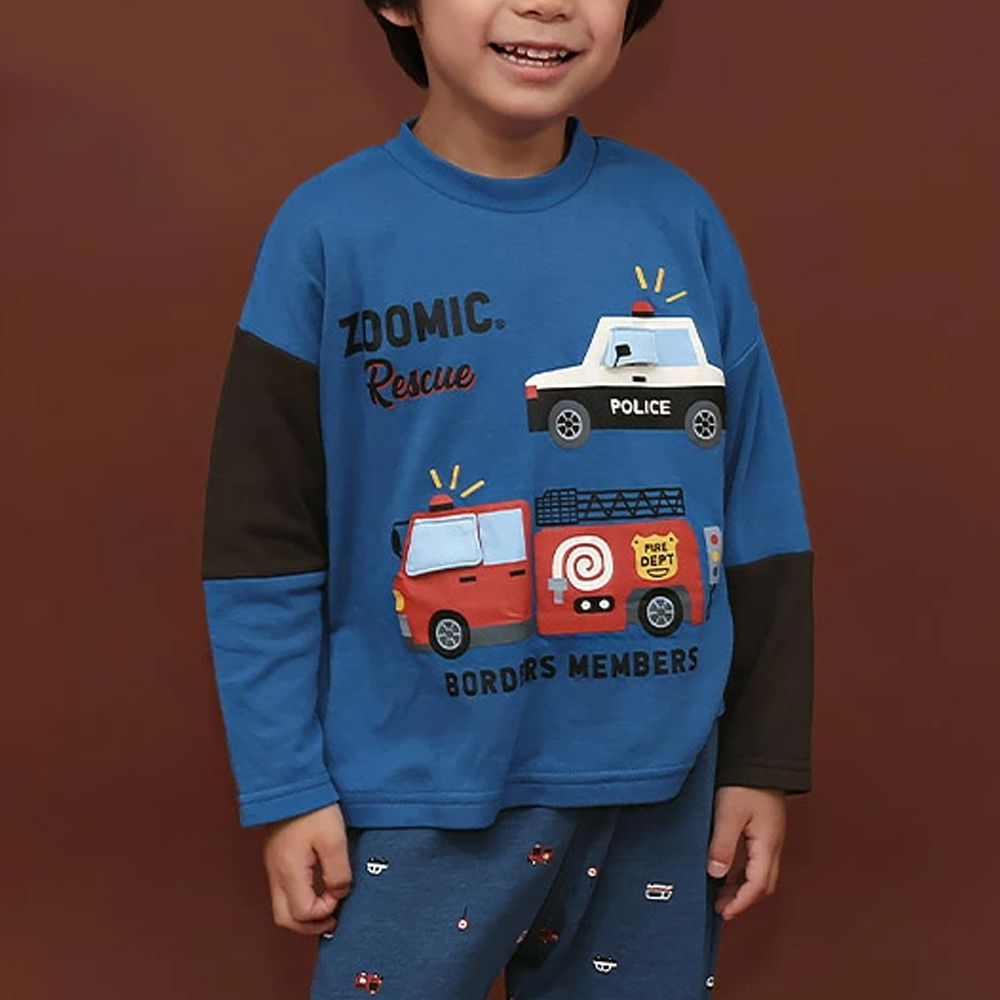 熊熊救援隊 立體翻翻長袖上衣-藍