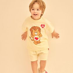 韓國 Care Bears - 聯名款獅子熊熊短袖套裝-淺黃