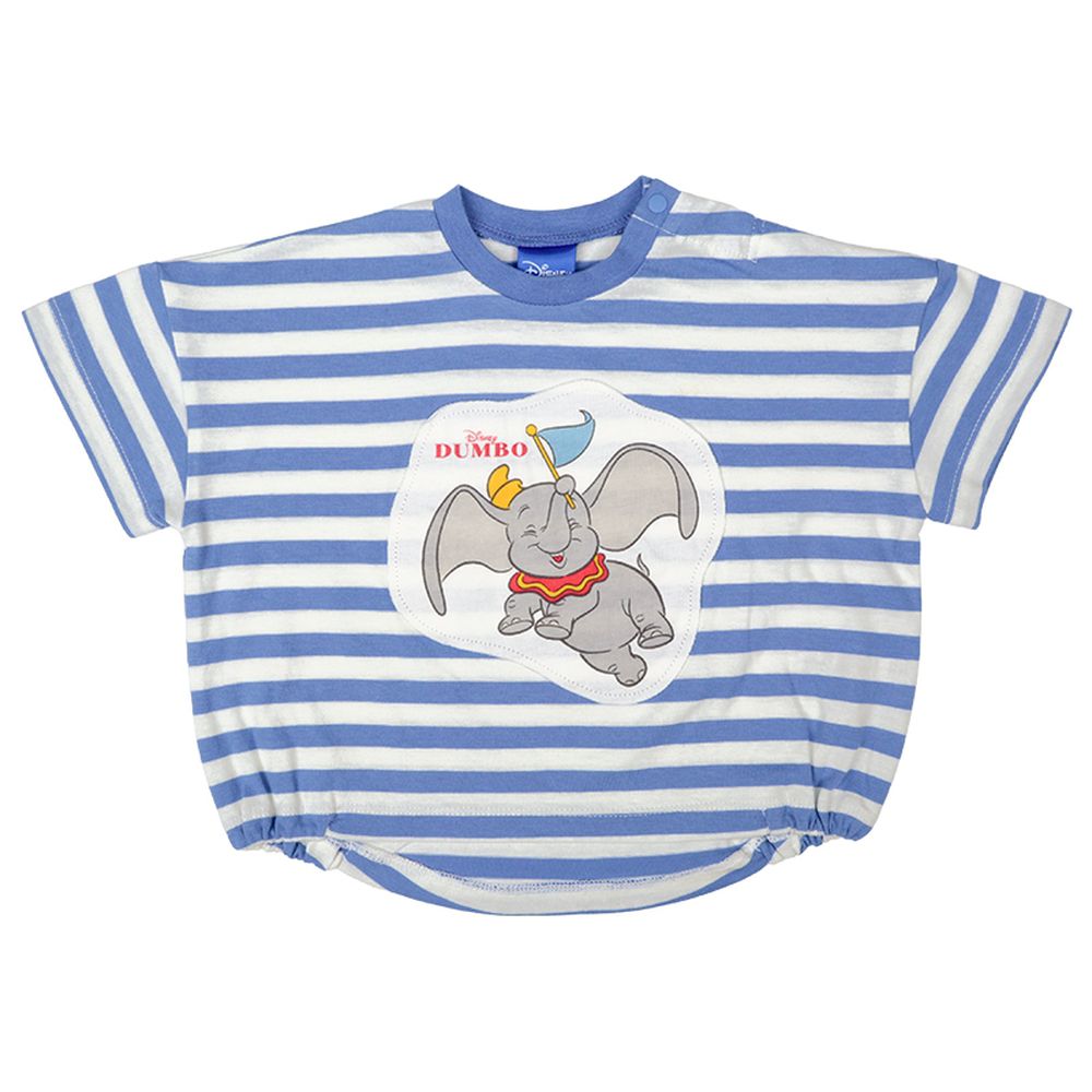 短袖T恤-布貼 小飛象-淺藍色