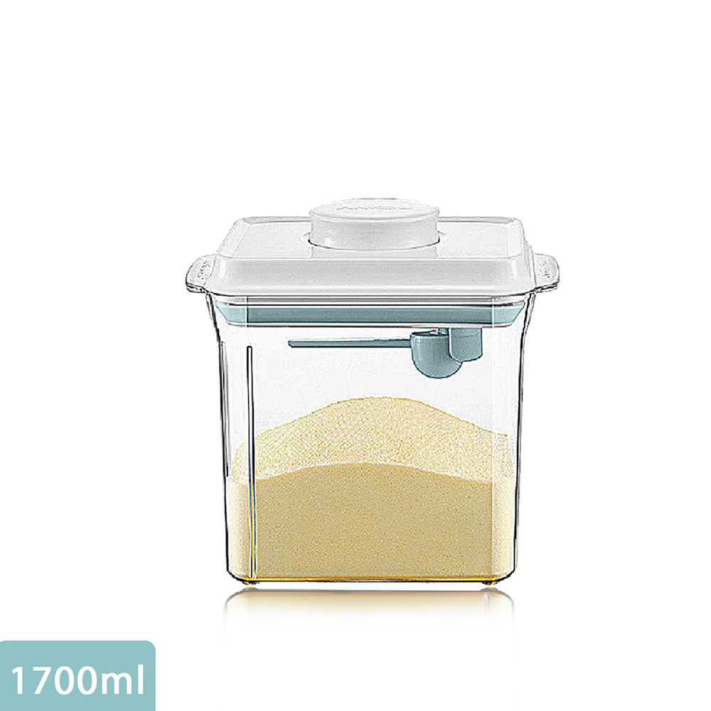 ANKOU LIFE 安酷生活 - 一鍵搞定防滑刮平奶粉罐 透明款 (附贈勺子+掛具+三角刮平片 )-1700ml