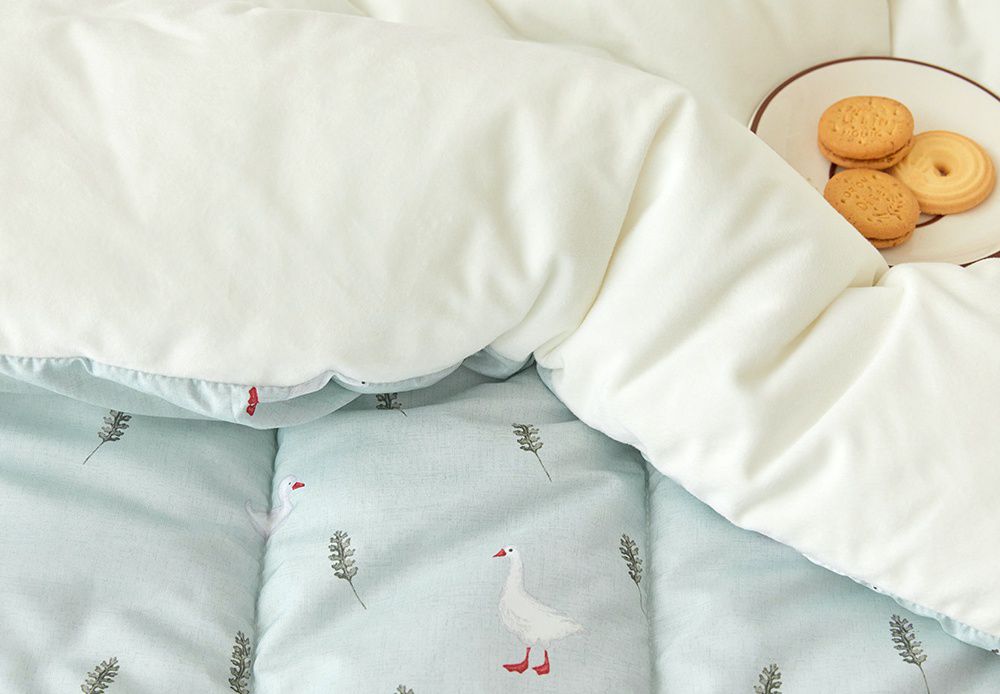 韓國 Maatila - 可水洗超細纖維桃皮感棉被(冬被)-藍色鴨鴨