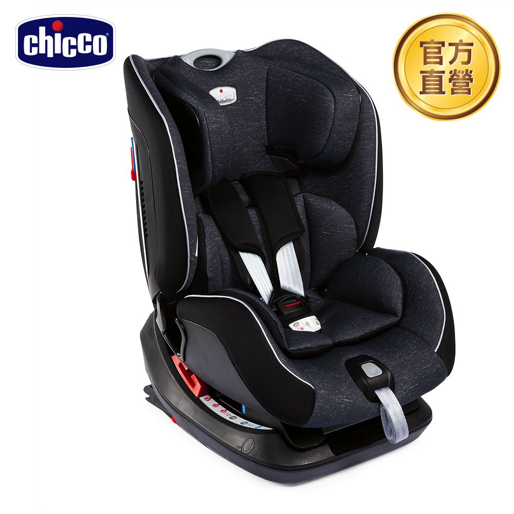 義大利 chicco - Seat up 012 Isofix安全汽座勁黑版-特務黑