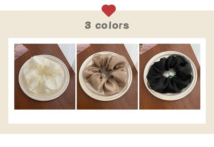 森林系雙層網紗大腸圈/髮圈-咖啡色