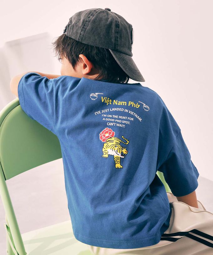 日本 devirock - 100%棉 世界美食印花短袖上衣-泰式-白