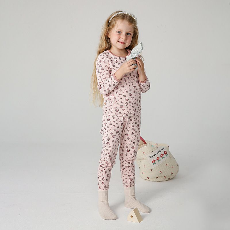 (無螢光劑)厚磅圓領長袖家居服套裝-滿滿葉片-深紫色