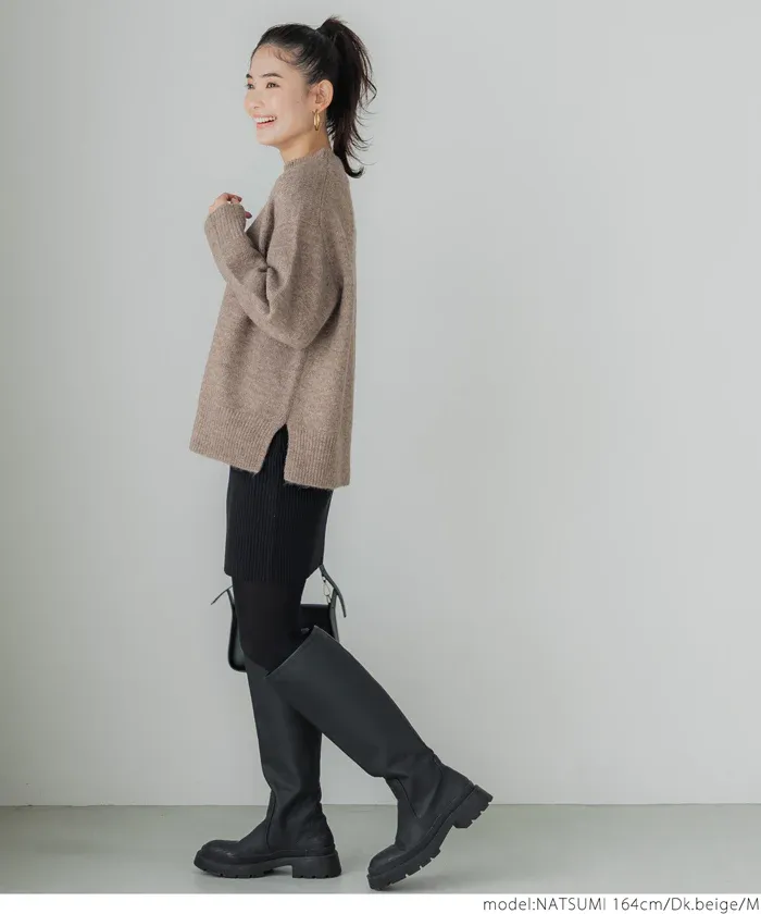 日本 COCA - ふあふあ 柔軟百搭針織毛衣-小立領-淺粉