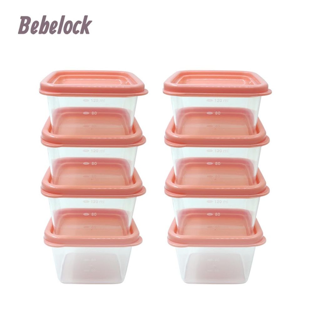 韓國BeBeLock - 吸蓋儲存盒120ml-蜜桃粉-8個