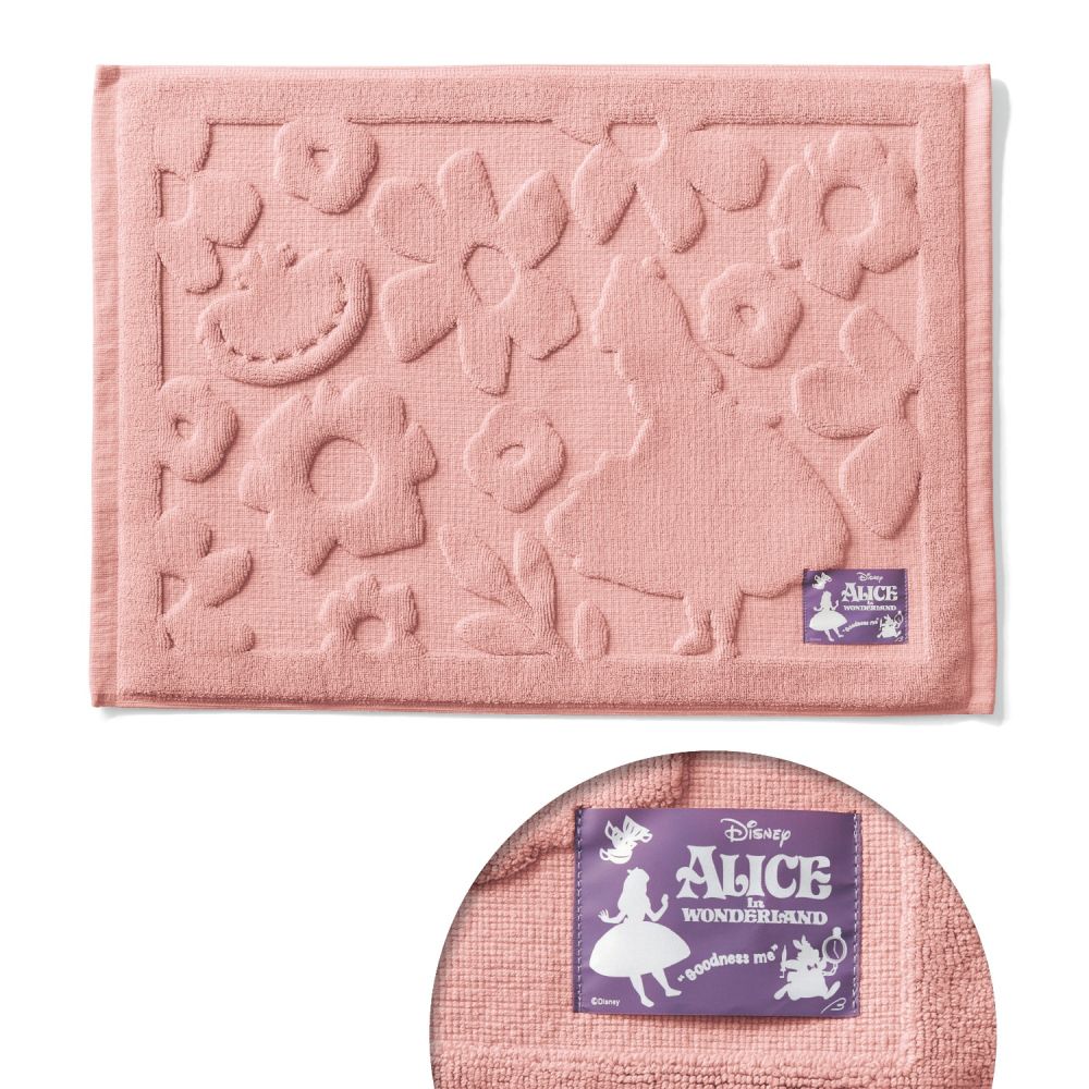 日本千趣會 - 迪士尼 100%棉吸水腳踏墊-愛麗絲夢遊仙境-粉紅 (43×60cm)