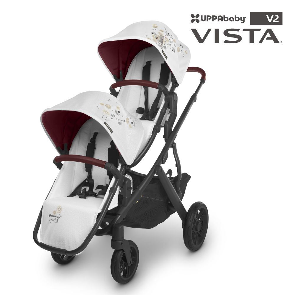 【限定新色-玉兔白】【UPPAbaby】VISTA V2王者之尊旗鑑：雙寶推車-玉兔白 RAB-14kg