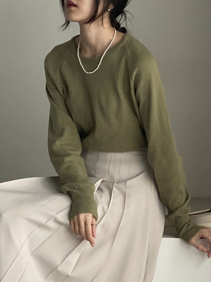 韓國女裝連線 - 淑女後鬆緊綁帶蝶結打褶中長裙-米 (FREE)