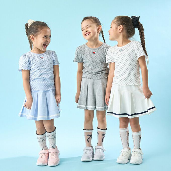 日本 Lycee mine - 水手風百摺短裙-(內襯安全褲)-水藍