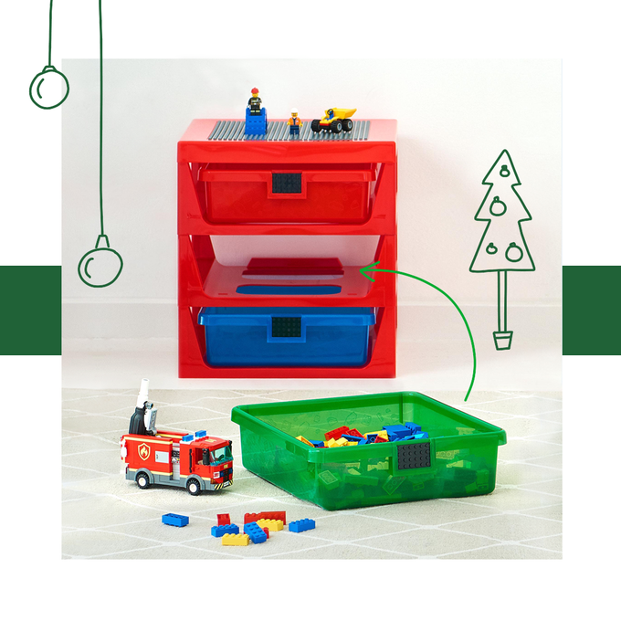 Room Copenhagen - 樂高 LEGO® 樂高玩具收納三層架(多色可選) (紅色)