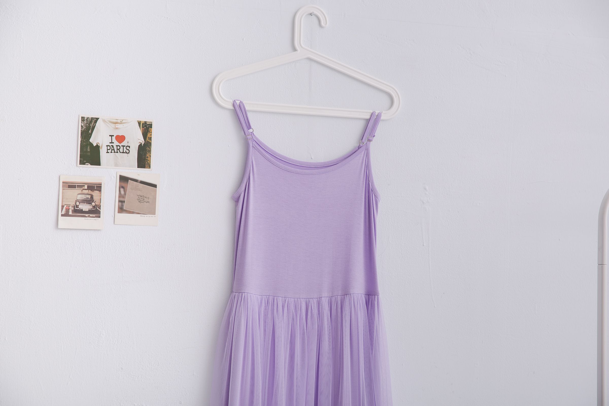 Peachy - 獨家訂製綿柔連身紗裙-細肩帶連身款-薰衣草紫 (F)