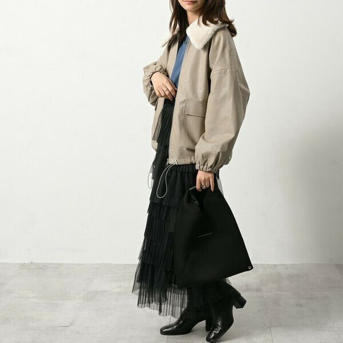 日本 ELENCARE DUE - 2way毛領質感仿皮俐落夾克外套-深咖啡