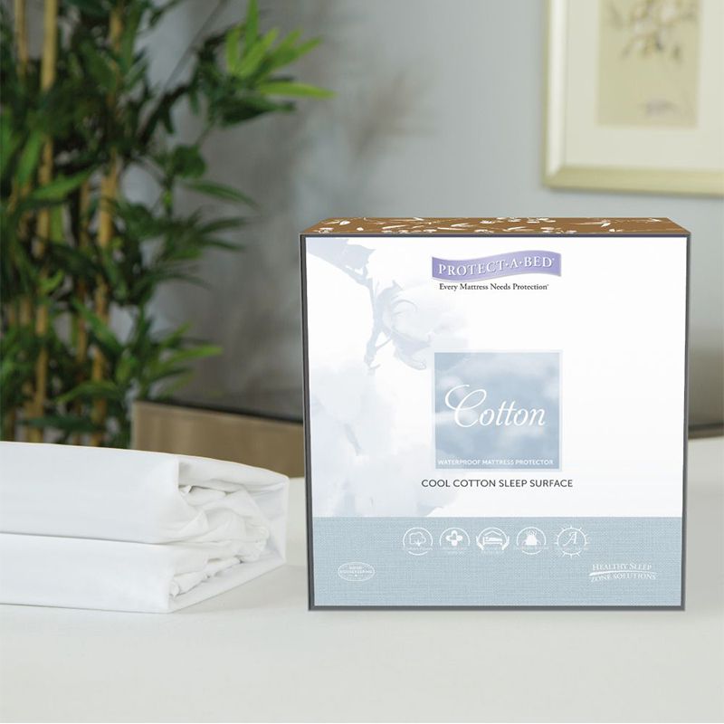 美國寢之堡 - 柔棉床包式防水防螨保潔墊-白 (加大( Queen)-182x190x45cm)