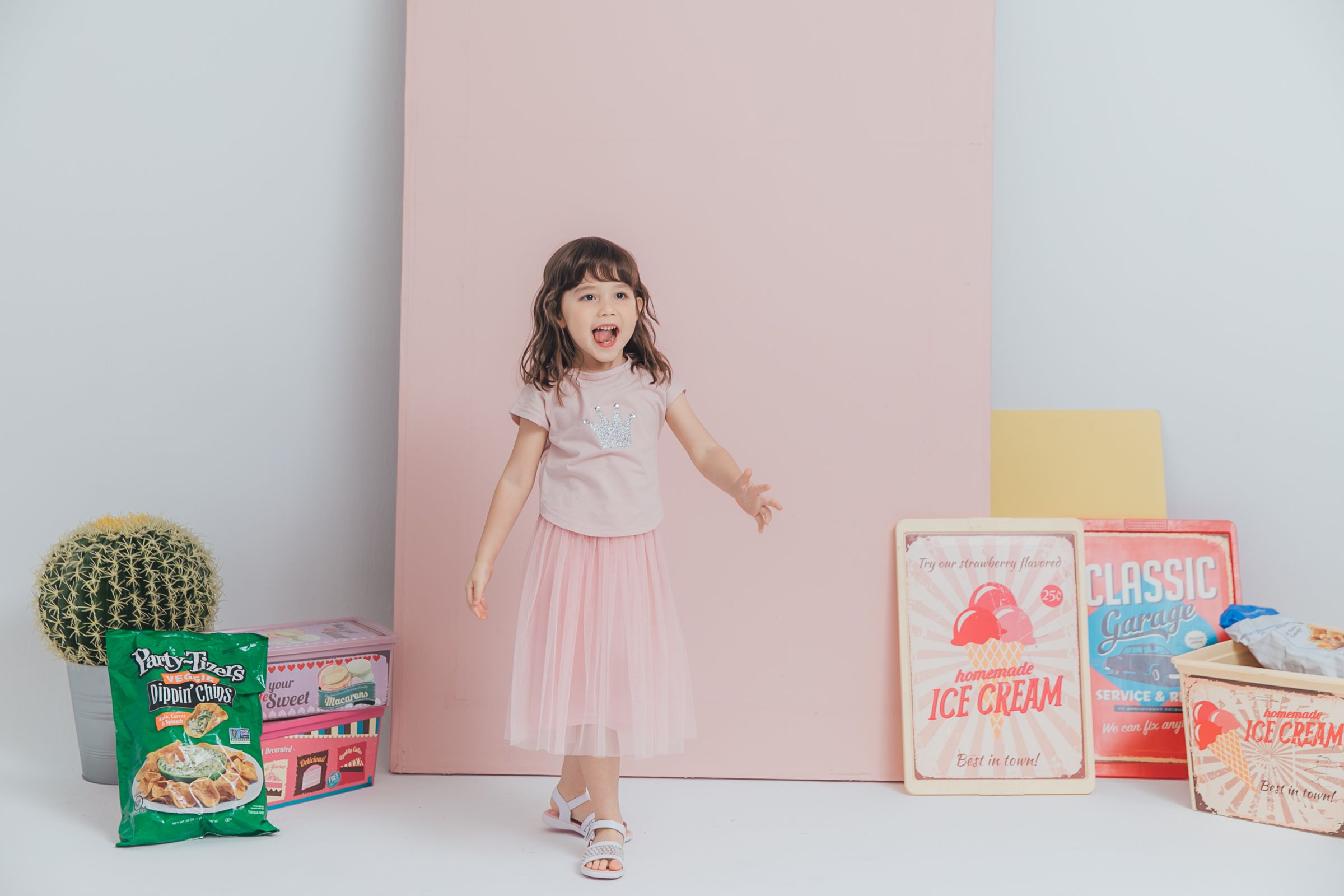 Peachy - 北鼻款*獨家訂製綿柔連身紗裙-細肩帶連身款-蜜桃粉