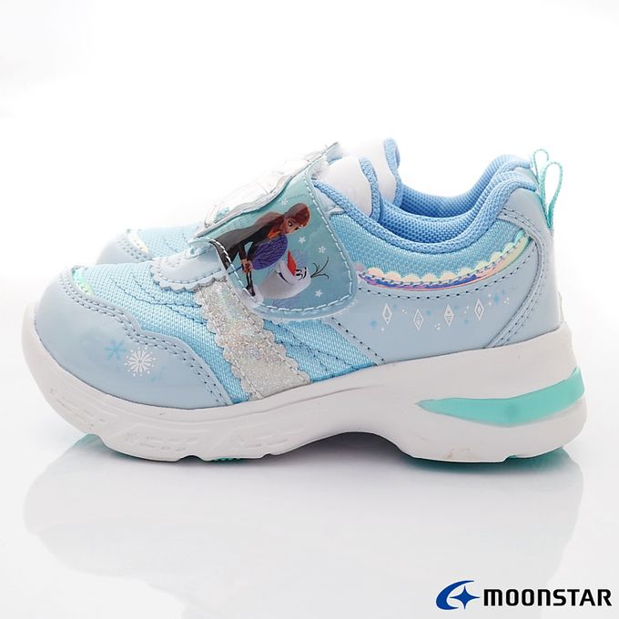 Moonstar日本月星 - 冰雪奇緣電燈鞋(中小童)-機能運動鞋-藍