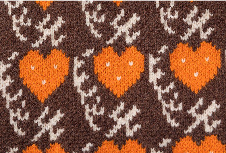 百搭秋冬針織毛衣-滿版愛心-咖啡色