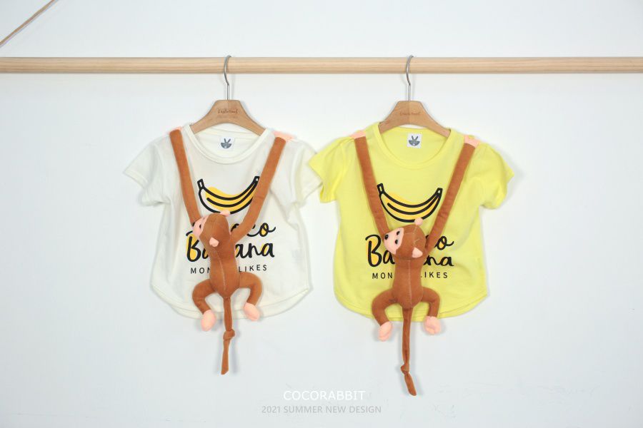 韓國 Coco Rabbit - 猴子娃娃香蕉T-黃