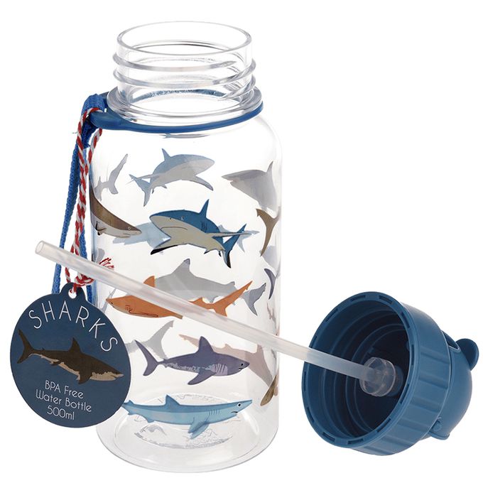 英國 Rex London - 兒童Tritan™吸管水瓶-鯊魚(500ML)
