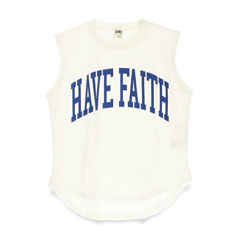 簡約英文標語無袖上衣-白