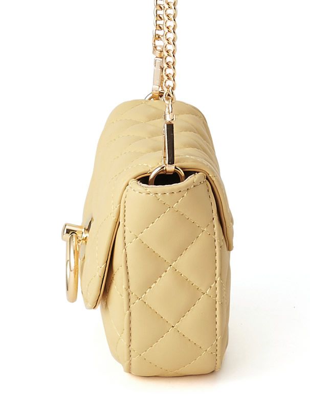 日本 GRL - 馬鞍形格紋金屬鏈小包/側背包-黑