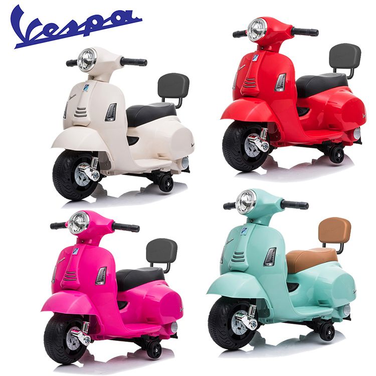 義大利Vespa - 迷你電動玩具車靠背款-白